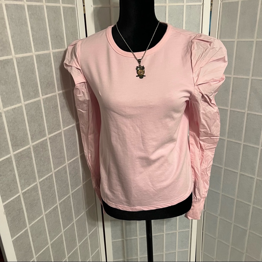 Pink Ruffled Shoulder Blouse